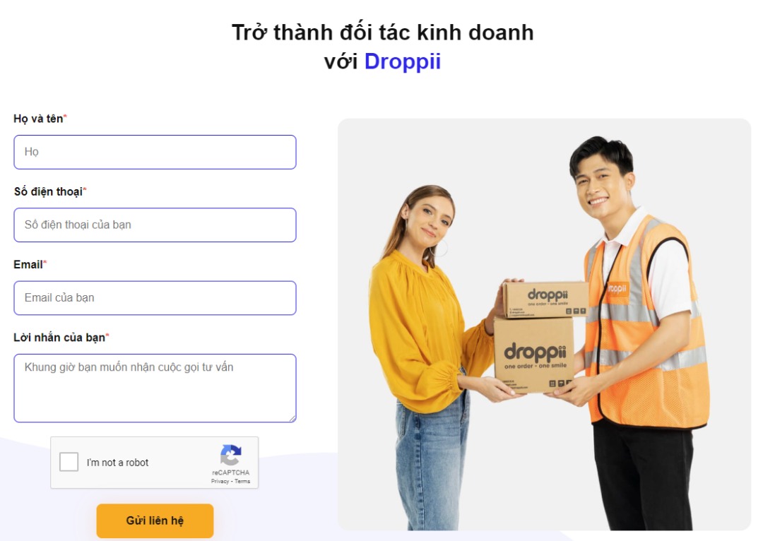 Đăng ký trở thành đối tác bán hàng droppii