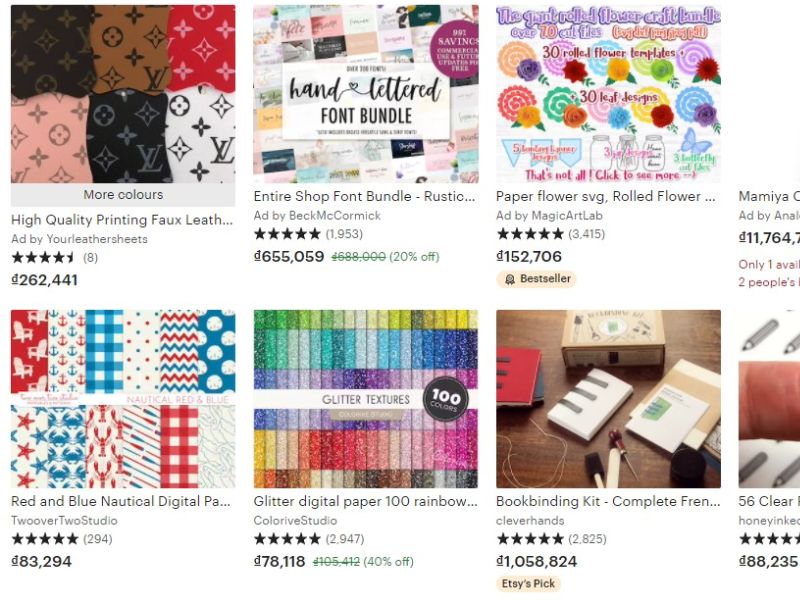 Những sản phẩm tiềm năng được bán trên Etsy