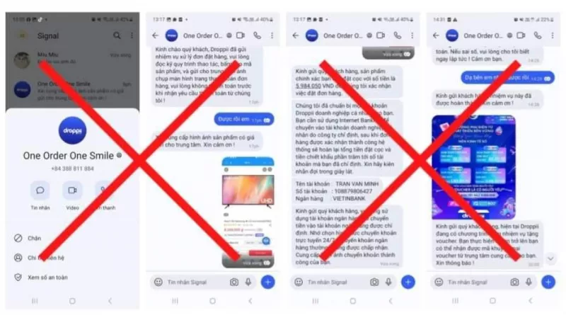Cảnh báo lừa đảo giả mạo Droppii