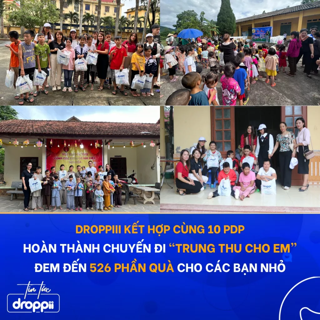 Droppii và chuyến đi "Trung thu cho em" trao tặng 576 phần quà cho các em nhỏ