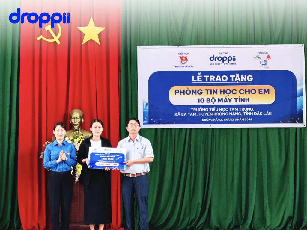 Droppii trao tặng 10 bộ máy tính cho Trường Tiểu học Tam Trung