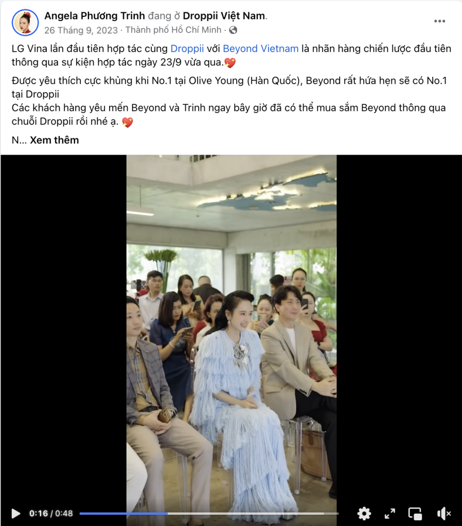 Angela Phương Trinh tham dự sự kiện ra mắt dòng sản phẩm BEYOND tại DROPPI